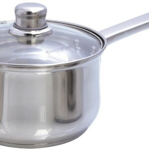 Deep Induction Stainless Steel Saucepan with Glass Lid 18 cm 2.8 Litres