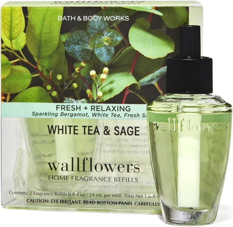 Wallflowers Bath Body Works Fragrance Refill Bulb 2 Pack White Tea & Sage